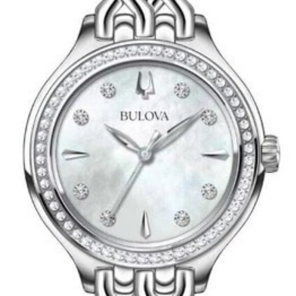 Bulova Women's Crystal Quartz Silver Watch 29MM 96L312 - Picture 1 of 2